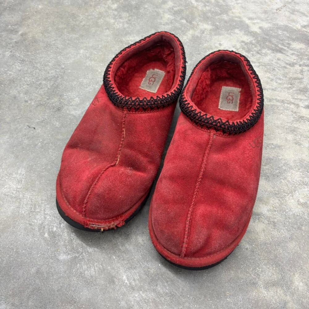 Ugg Tasman US Men’s 11 Red Suede Ankle Slip on Loafers Slippers - Picture 5 of 8